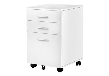 White Rolling File Cabinet - 3 Drawers, Printer Stand Storage