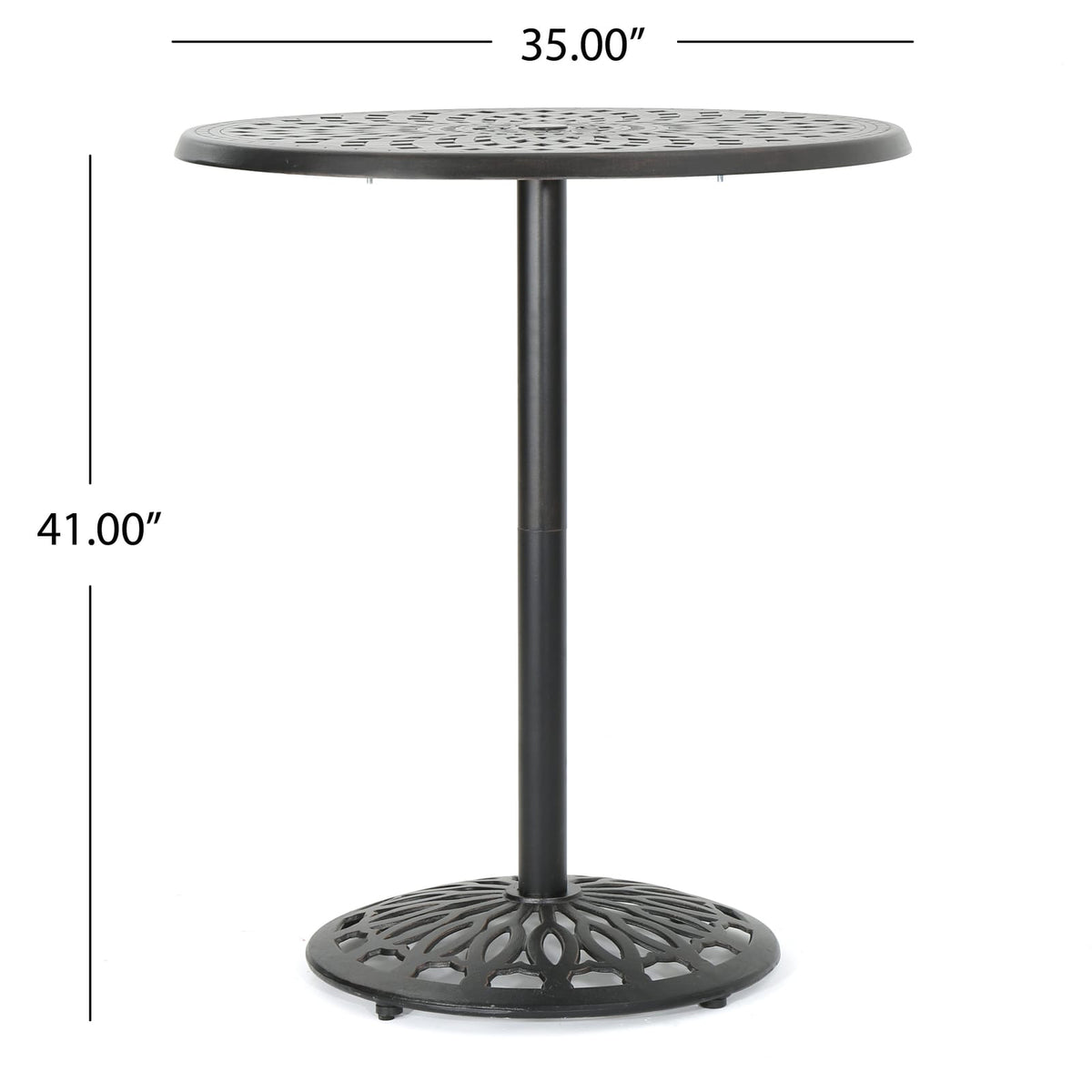 Copper Aluminium Outdoor Bar Table 35 Inch Round