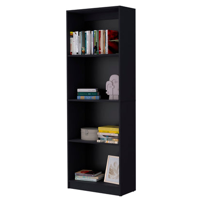 Sutton Bookcase with Tier Storage Shelves - Black Pine