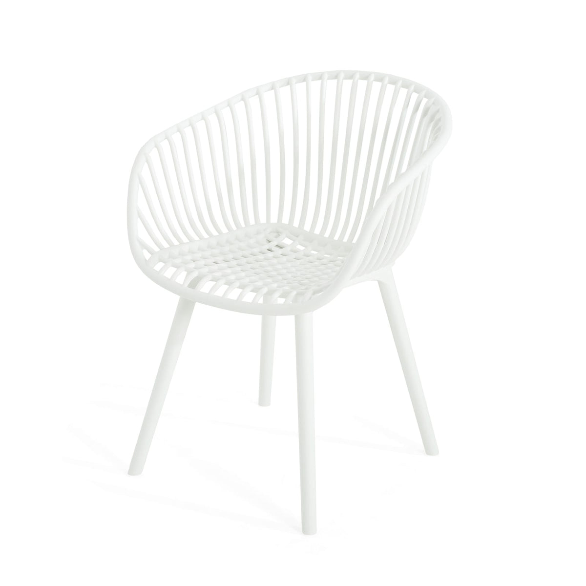 Mykonos Chairs - Set of 2 White Plastic Patio Seating
