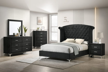 Black Six Drawer Dresser - Contemporary Bedroom Furniture