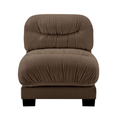 Flora Armless Sofa - Brown Chenille, 1 Seat for Living Room