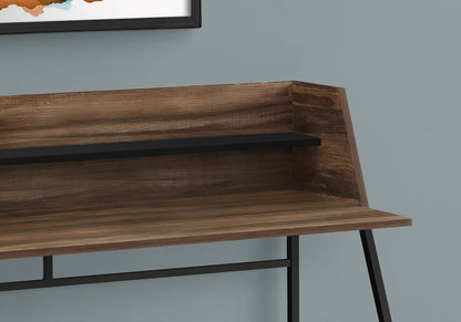 Brown Computer Desk with Hutch - 48" L Workstation