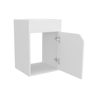 White Bathroom Floating Vanity with a Door - Storage & Style