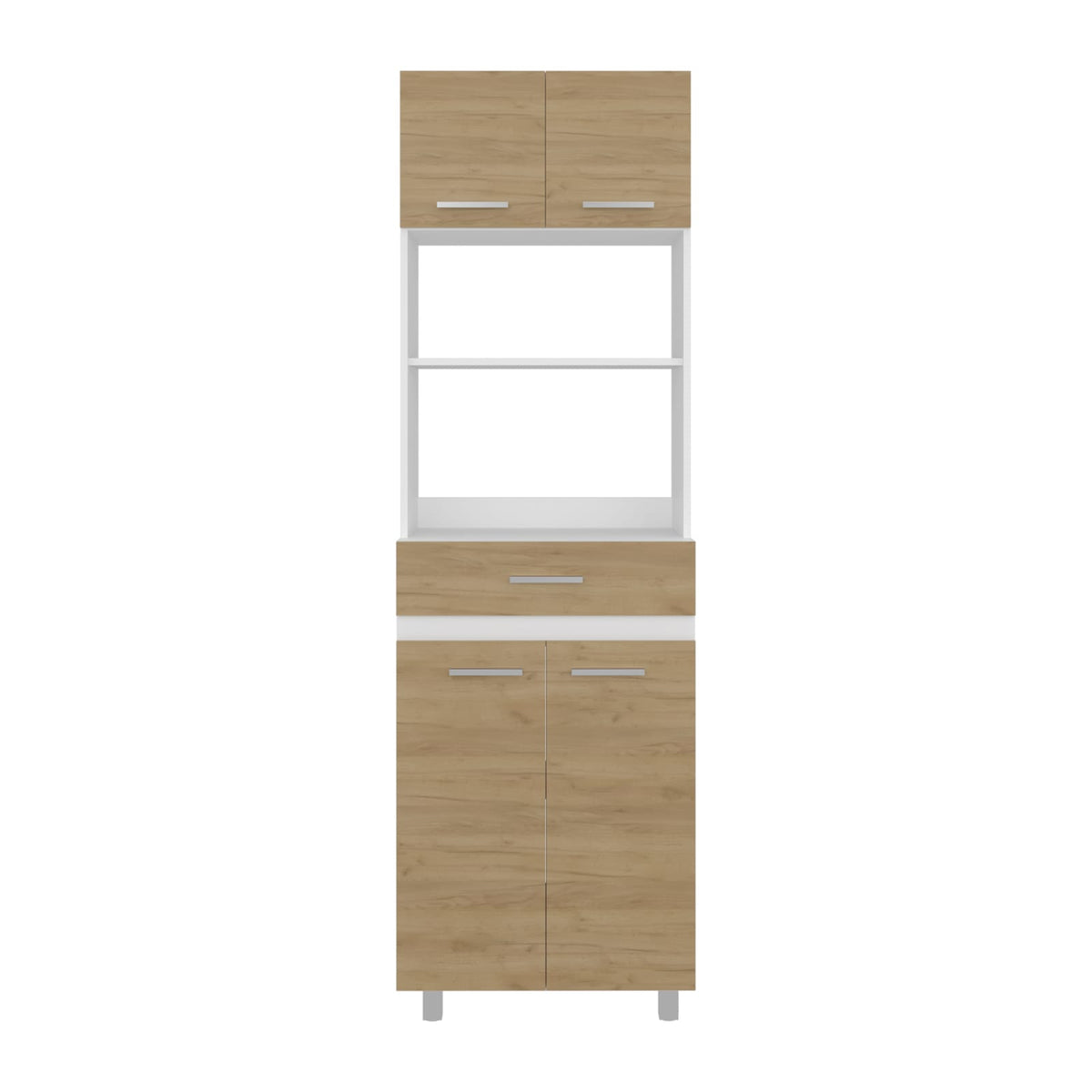 Sicilia Pantry Cabinet - White/Natural Oak Kitchen Storage Unit