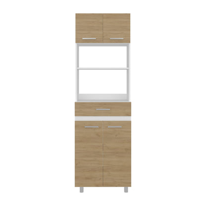 Sicilia Pantry Cabinet - White/Natural Oak Kitchen Storage Unit