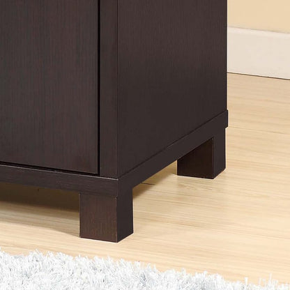 Espresso Particle Board Wine Cabinet with Bottle and Glass Racks for Kitchen Storage