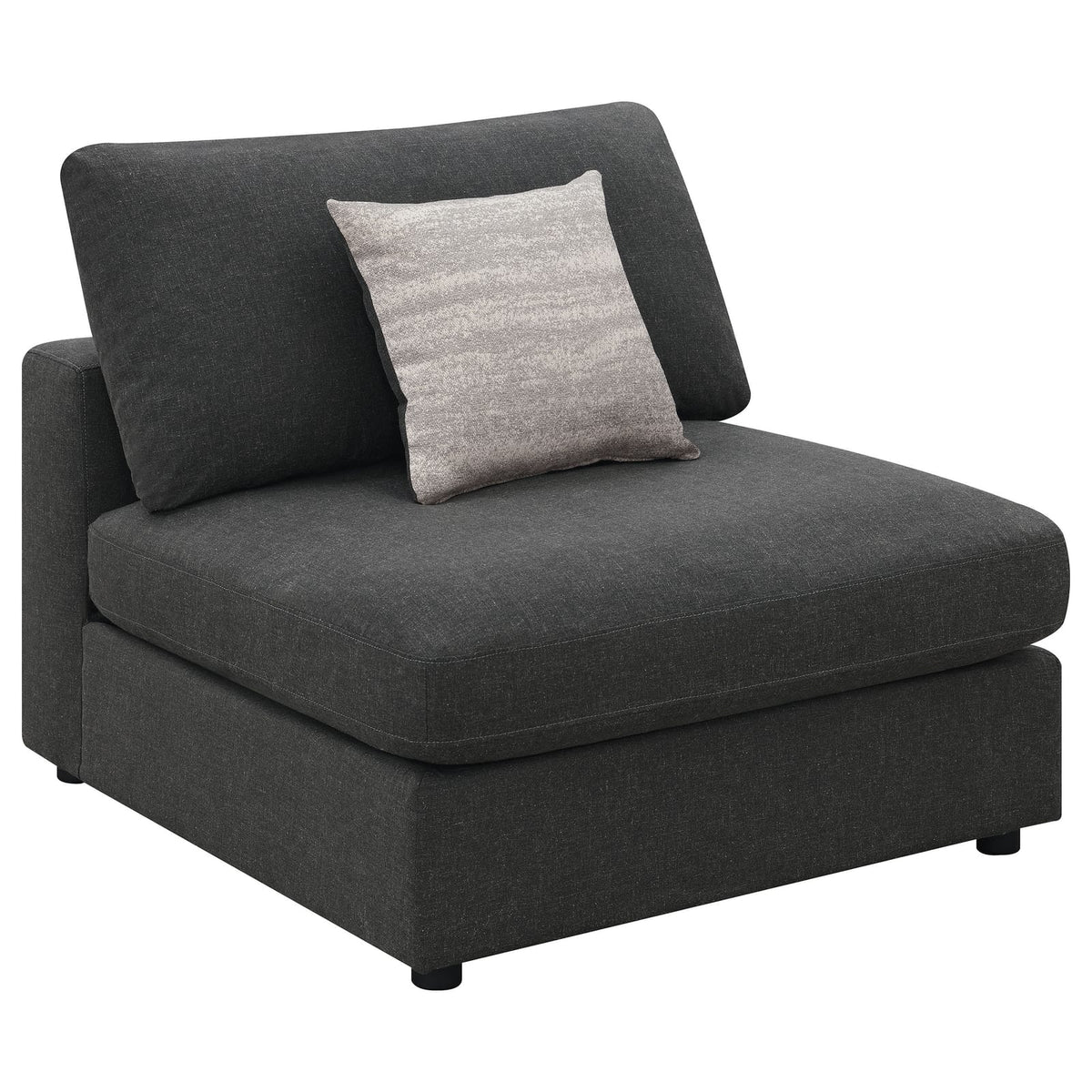 Charcoal Upholstered 4 Seat Sectional Sofa for Living Room
