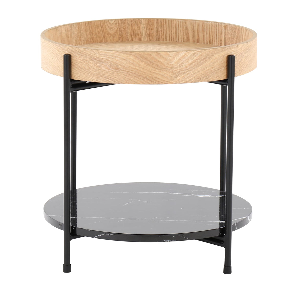 Contemporary Black Metal End Table - Storage & Style