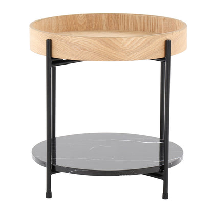 Contemporary Black Metal End Table - Storage & Style