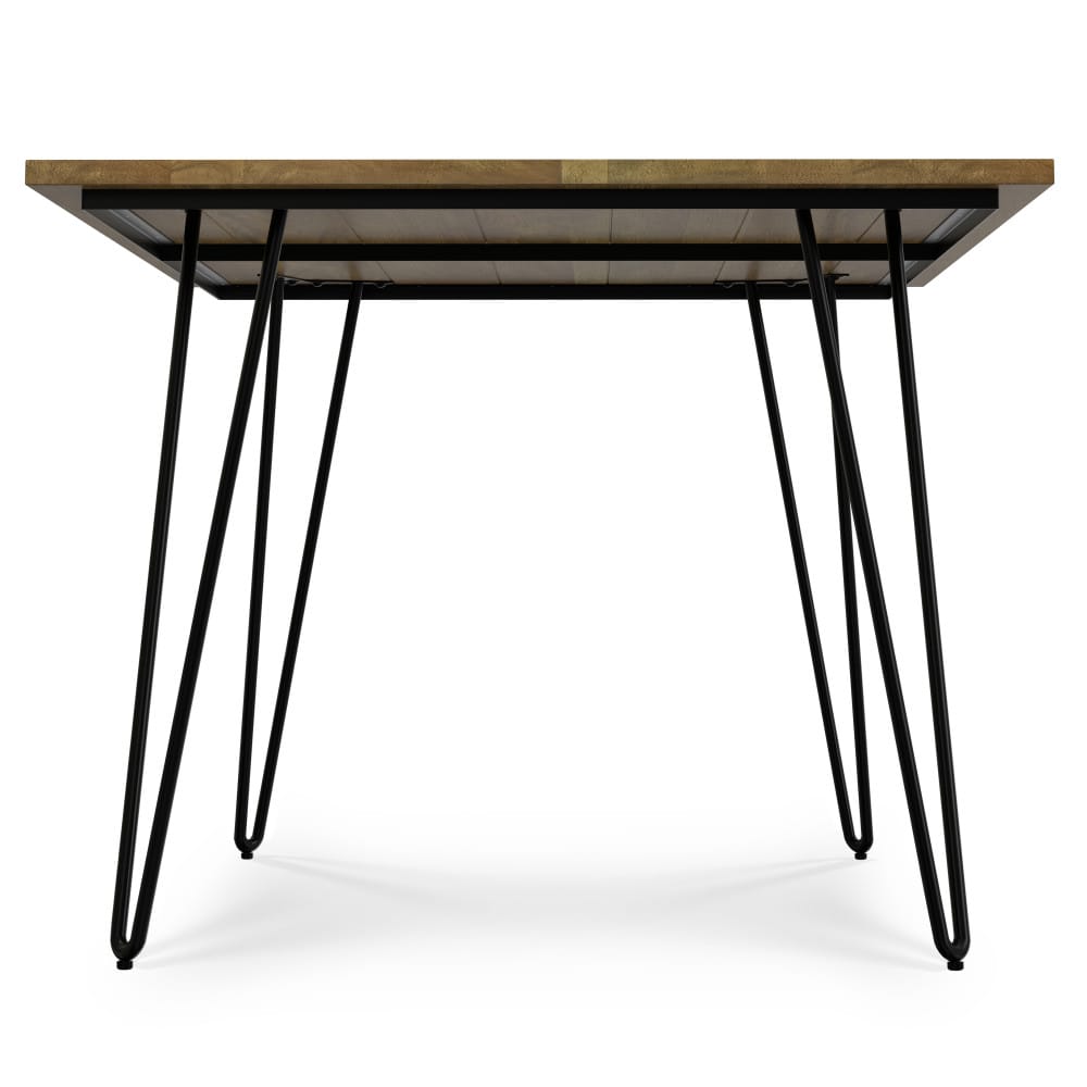Light Brown Metal & Wood Dining Table - 6 Person
