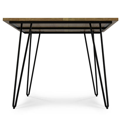 Light Brown Metal & Wood Dining Table - 6 Person