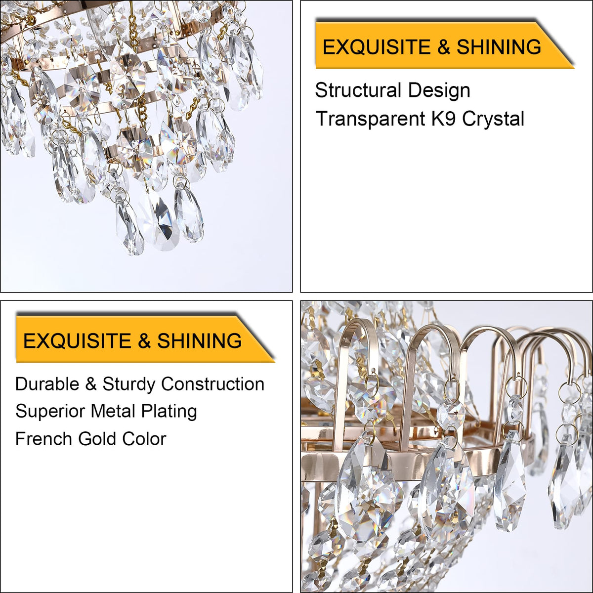 Gold Crystal Chandeliers - Large Luxury Ceiling Lighting
