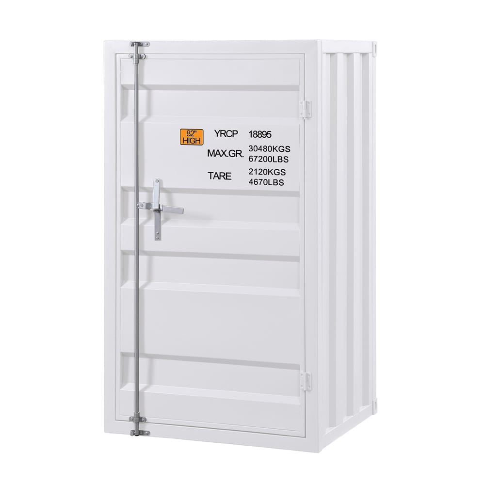 Cargo White Finish Chest - Metal Dresser, 28" Wide Storage