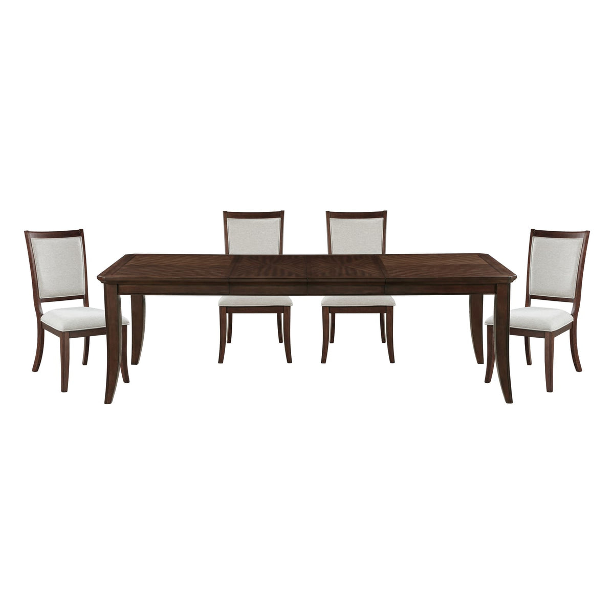 Cherry Wood Dining Table Set - Seats 4 with Extension