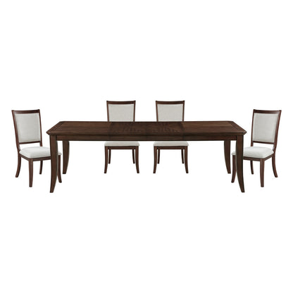Cherry Wood Dining Table Set - Seats 4 with Extension