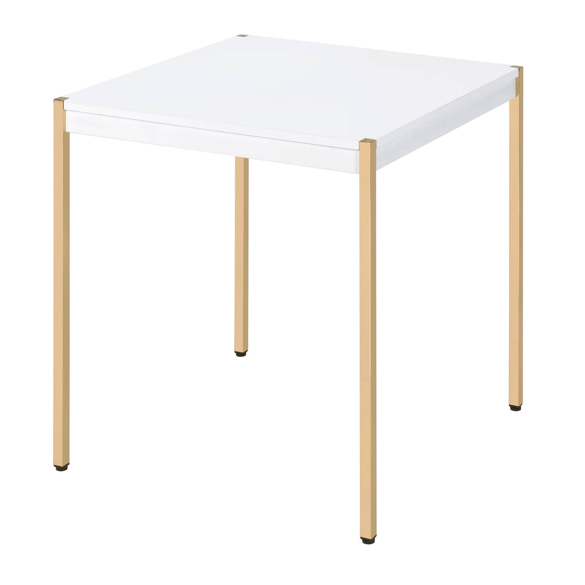 White Gold Square End Table - Modern Living Room Table