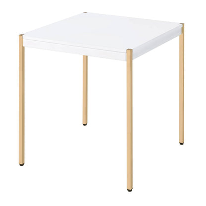 White Gold Square End Table - Modern Living Room Table