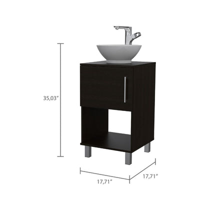 Wenge Bathroom Vanity with Storage Shelf