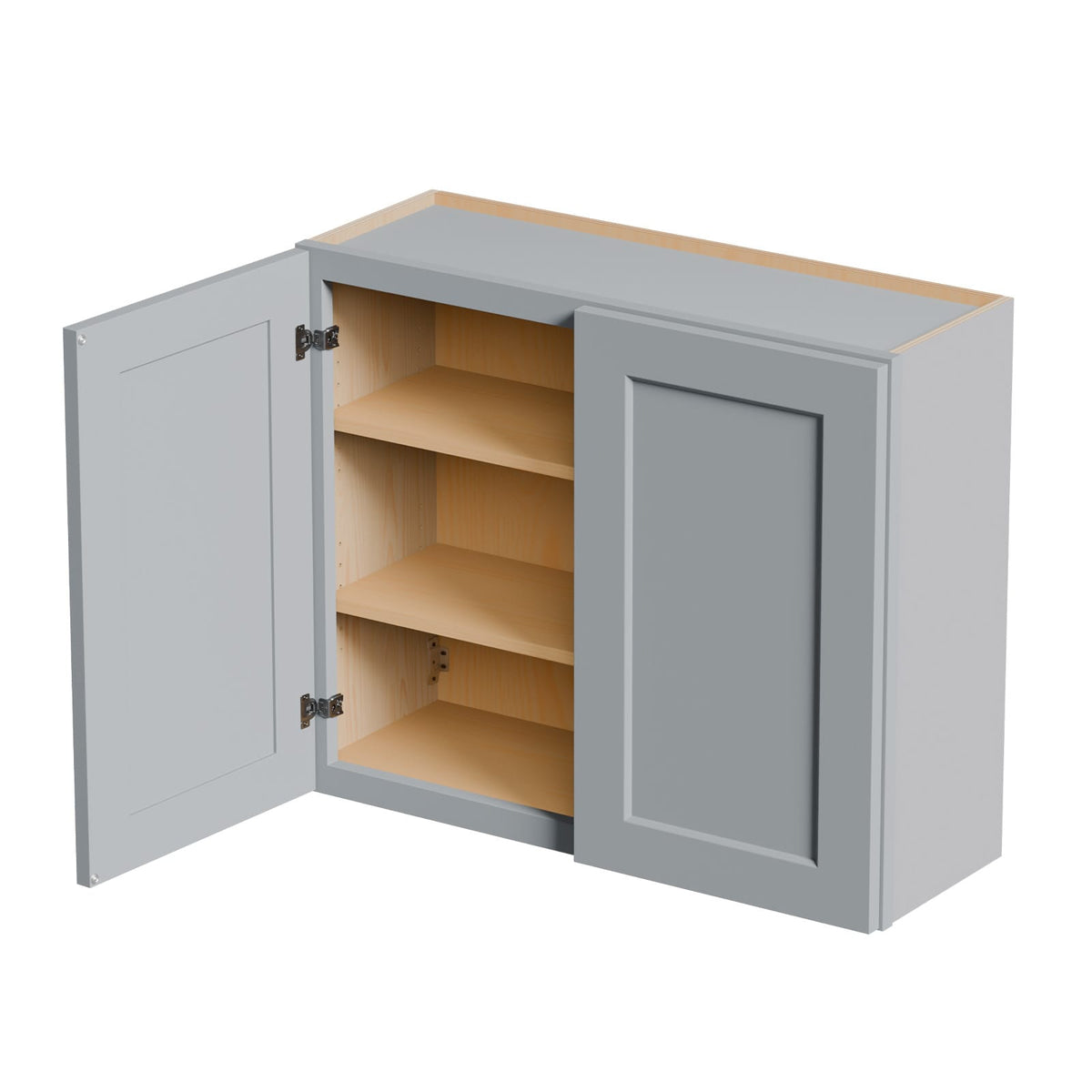 Gray Shaker Wall Cabinets - 36" Storage for Kitchen & Bath