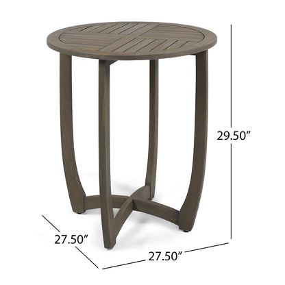 Grey Acacia Wood Bistro Table - 27.5" Outdoor Table