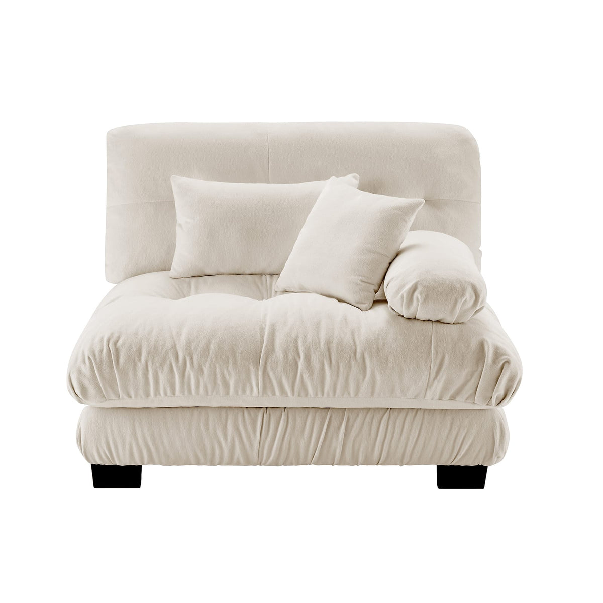 Light Coffee Chenille Sofa - 2 Seat Armless