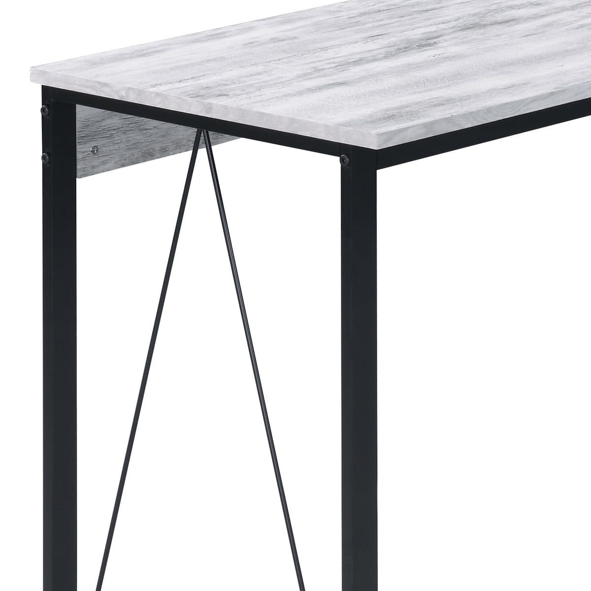 White Black Writing Desk - 35" Workstation Table