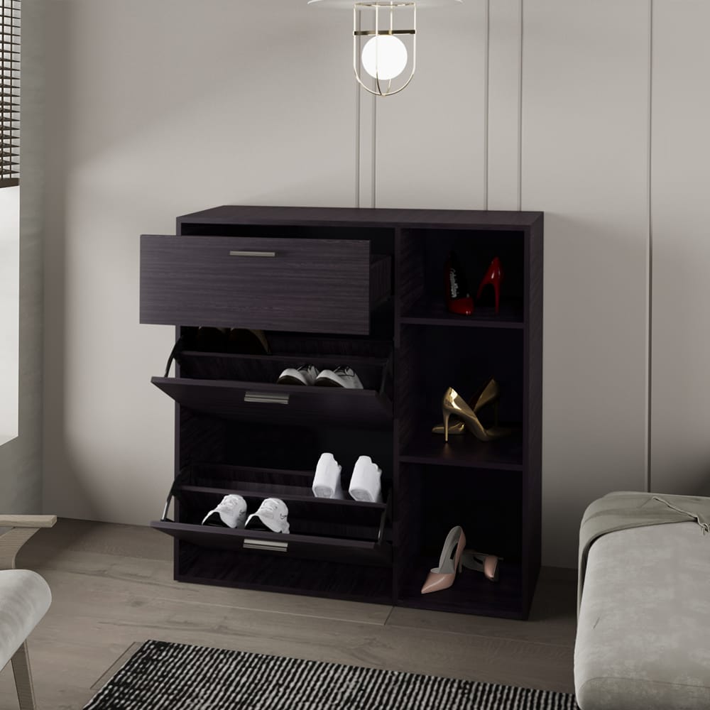 Whitaker Shoe Rack - Black Storage Cabinet