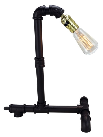 Black Metal Pipe Desk Lamp - Bedroom Lighting