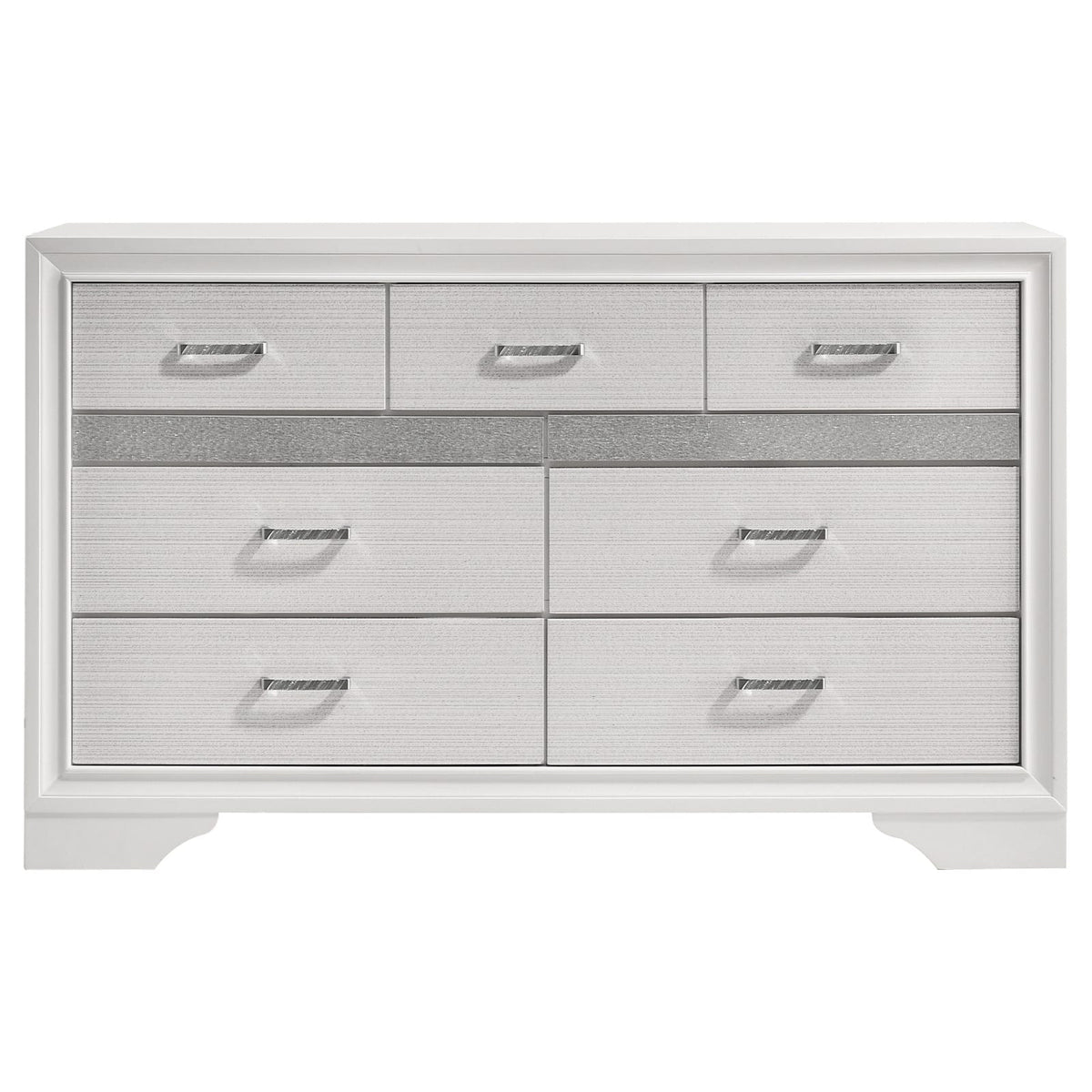 White Wood 9-Drawer Dresser for Bedroom Storage