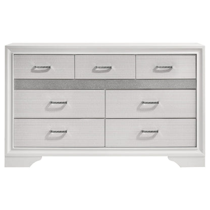 White Wood 9-Drawer Dresser for Bedroom Storage