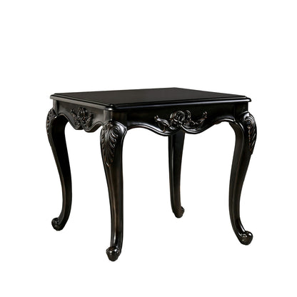 Champagne Solid Wood End Table - Traditional Style Curved Legs