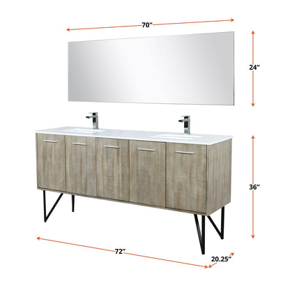 Rustic Acacia Double Bath Vanity - Storage & Quartz Top