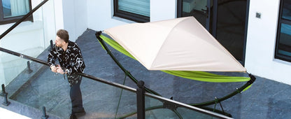 Green Outdoor Hammock Stand - Quick Fold Patio Seating
