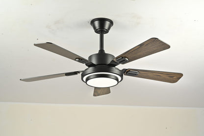 42" Plywood Ceiling Fan with LED Light - Matte Black