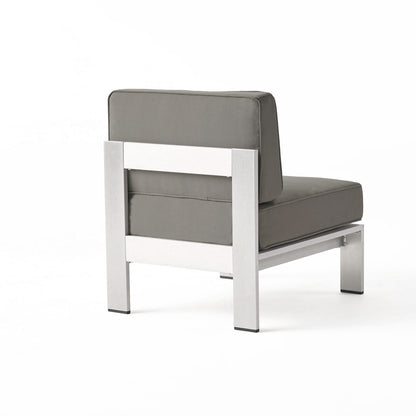Khaki Aluminum Patio Armless Chair - Outdoor Seating