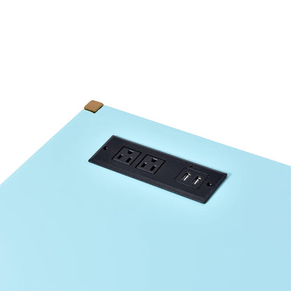 Gold Metal Writing Desk with USB for Compact Productivity Workspace for Home Office