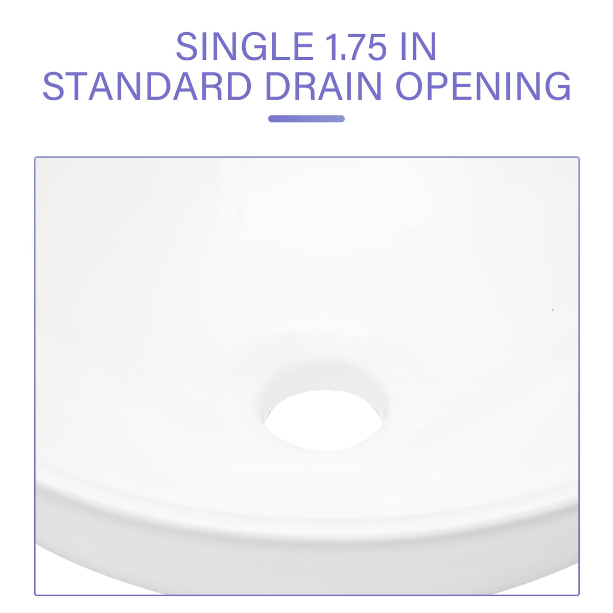 16 Inch White Ceramic Vessel Sink - Bathroom Vanity Sink