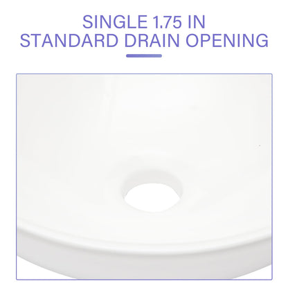 16 Inch White Ceramic Vessel Sink - Bathroom Vanity Sink