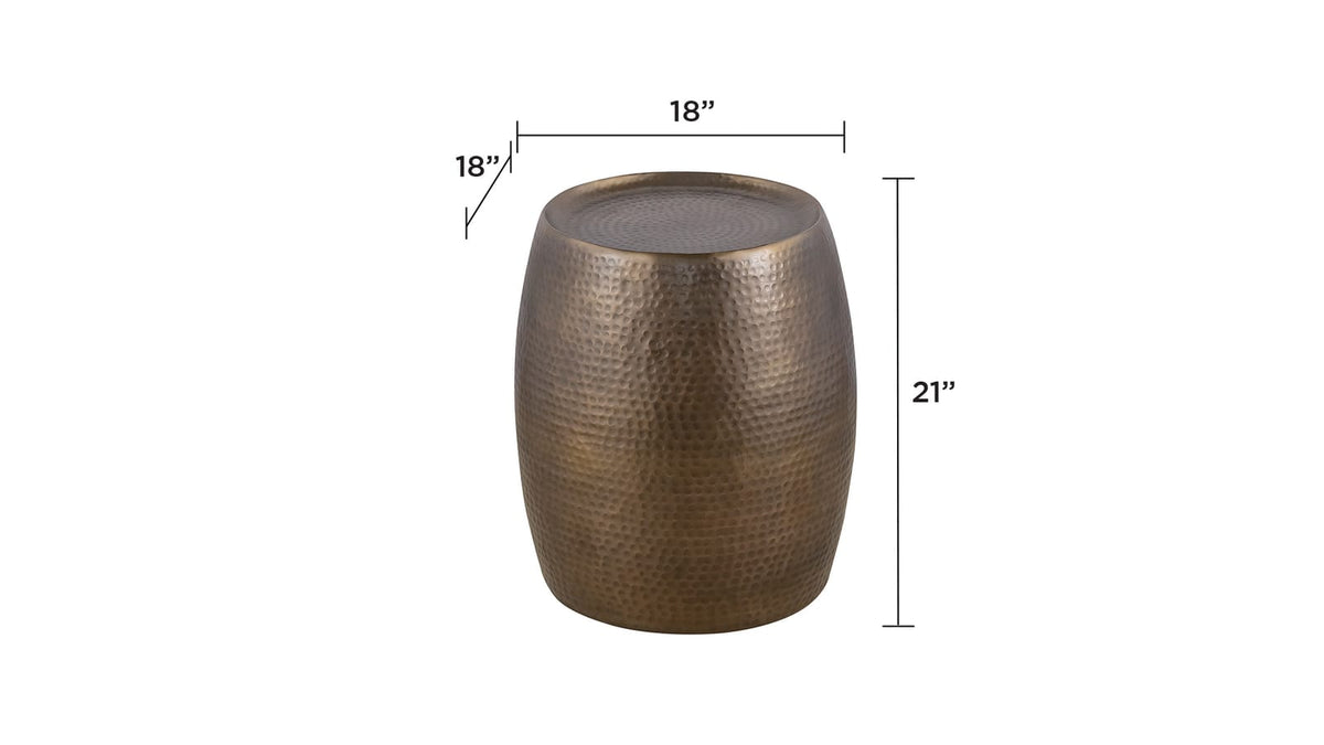 Modern Gold Round End Table - 21" Height Desk Side Table