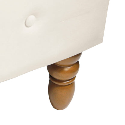 Beige Velvet Chaise Lounge - Storage & Rolled Arm Design