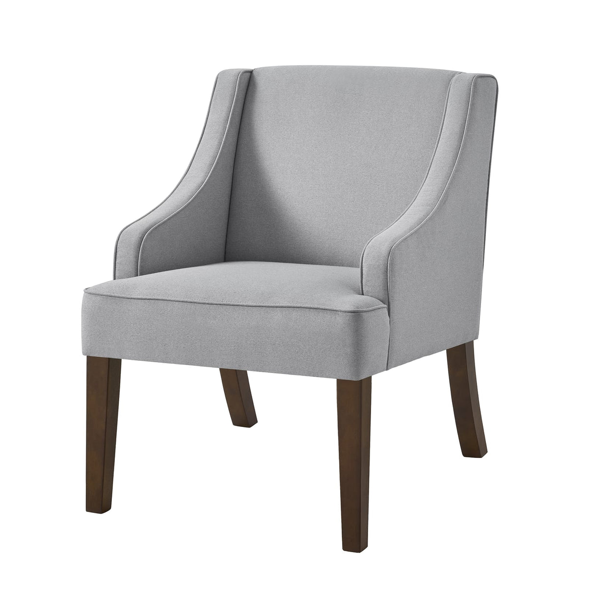 Gray Linen Accent Chair - Mid Century Modern Reading Chair