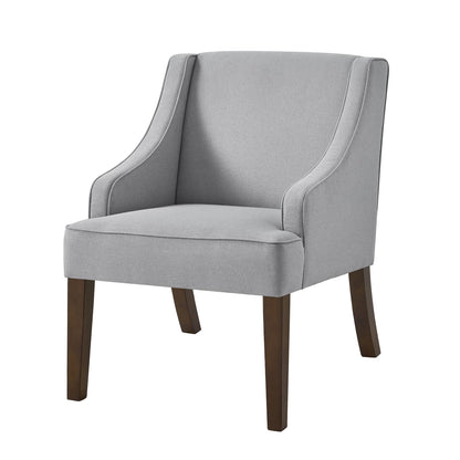 Gray Linen Accent Chair - Mid Century Modern Reading Chair
