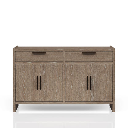 Light Brown Solid Wood Server Cabinet - 60" Buffet