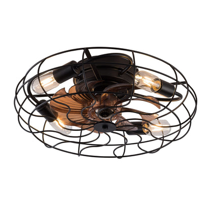Slim Black Ceiling Fan with Reversible Control for Bedroom