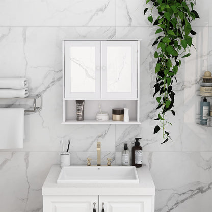 Modern White MDF Bathroom Mirror Cabinet for Renovations