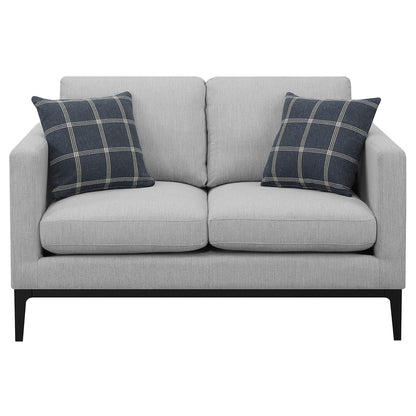 Light Grey Upholstered Loveseat - 56" Sofa for Living Room