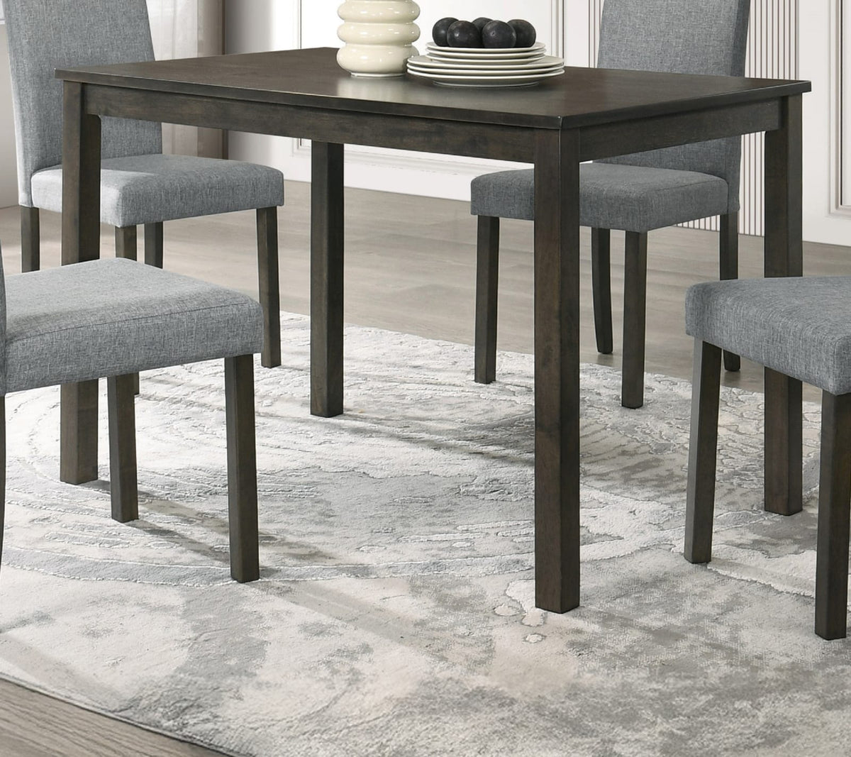 Dark Brown Rectangular Dining Table - Seats 4