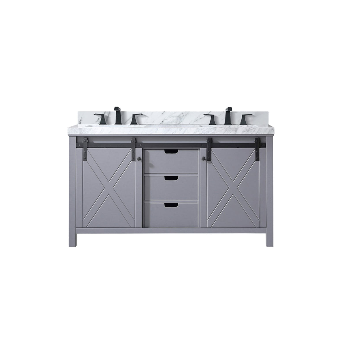 Dark Grey Marble Bathroom Vanity Upgrade with Faucet
