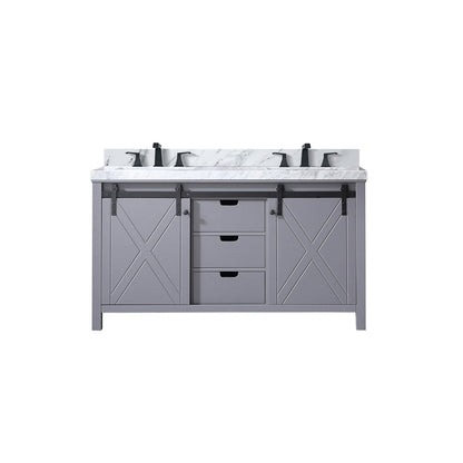 Dark Grey Marble Bathroom Vanity Upgrade with Faucet